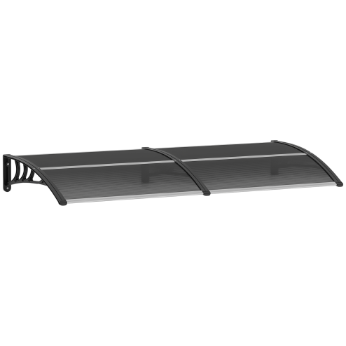 Outsunny Door Canopy Awning Outdoor Window Rain Shelter Cover for Front/Back Door Porch Black 196 x 75cm Image