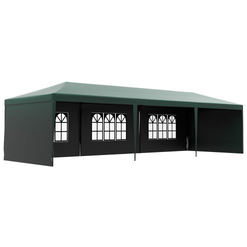 Outsunny Garden Gazebo Marquee Party Wedding Tent Canopy (9m x 3m) - Green Image