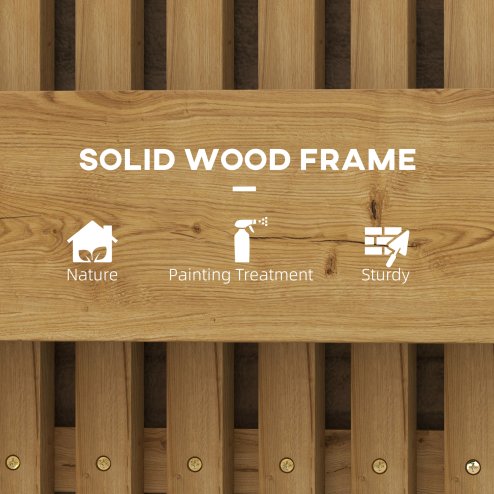 Outsunny Wall-mounted Wooden Garden Planters with Trellis, Drainage Holes and 3 Movable Planter Boxes, Wall Raised Garden Bed for Patio, Carbonised