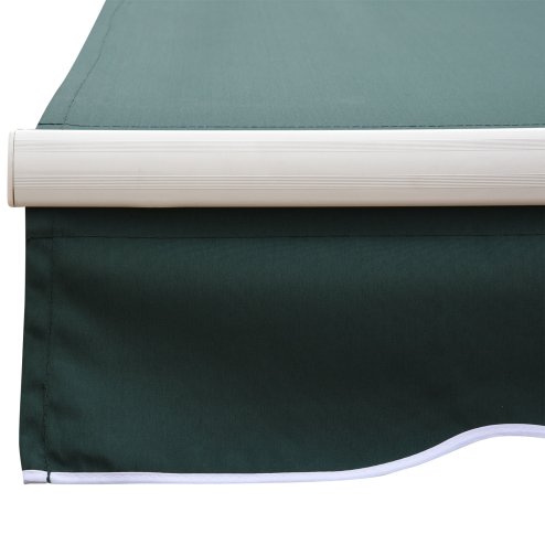 Outsunny 2.5m x 2m Retractable Awning, DIY Garden Awning Canopy, Anti-UV Sun Shade Shelter with Aluminium Frame and Crank Handle, Green