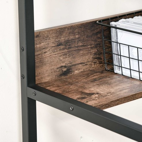 HOMCOM Computer Desk with Storage Shelf, 120 x 60cm Home Office Desk with Metal Frame, Study Table, Easy Assembly