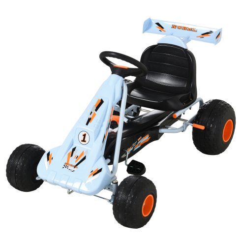 HOMCOM Kids Children Pedal Go Kart Manual Ride On Car w/ Brake Gears Steering Wheel Adjustable Seat Outdoor Fun Vehicle 97 x 66 x 59 cm Image