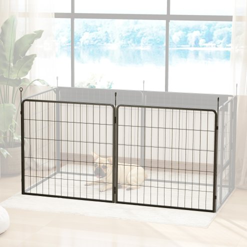 PawHut 2 Piece Dog Pen Expansion Pack for 80cm High Pet Playpen with 3 Connecting Stakes, Puppy Pen for Small and Medium Dogs