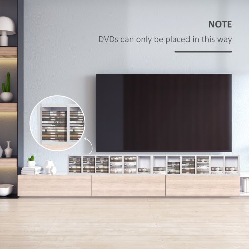 HOMCOM 204 CD Media Display Shelf Unit Set of 2 Blu-Ray Tower Rack w/ Adjustable Shelves Bookcase Storage Organiser, White