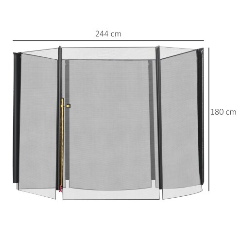 HOMCOM 8ft Trampoline Net Replacement Safety Net Enclosure Net Spare w/ 6 Poles