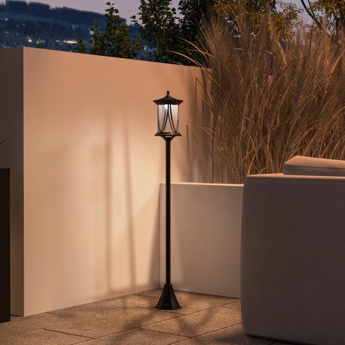 Outsunny Solar Lamp Post Light, 1.3 M LED Outdoor Street Light, Waterproof IP44 for Patio, Garden, Pathway, Cool White Image