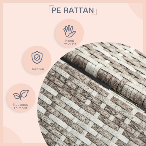 PawHut Wicker Dog Bed, Elevated Rattan Dog House with Removable Cushion and Canopy, for Small and Medium Dogs, 98 x 69 x 70cm - Dark Grey