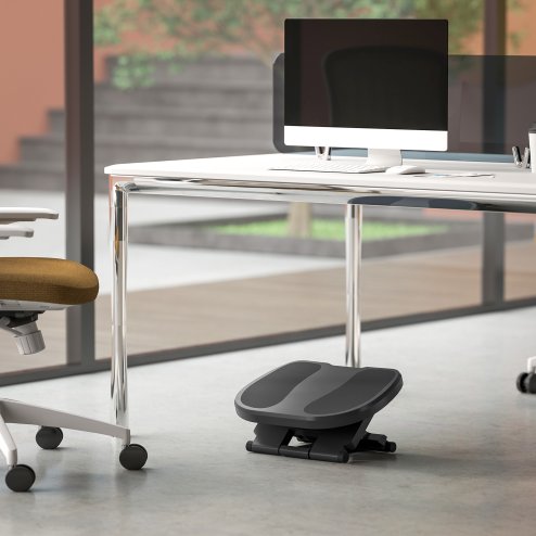 HOMCOM Footrest Adjustable Height & Angle 0-30 Degree for Better Posture at Office Grey