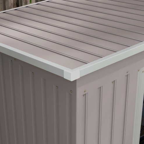 Outsunny 7 x 4ft Lean to Garden Shed with Foundation Kit, Double Door and Vents, Outdoor Metal Storage Shed for Equipment Tools, Grey