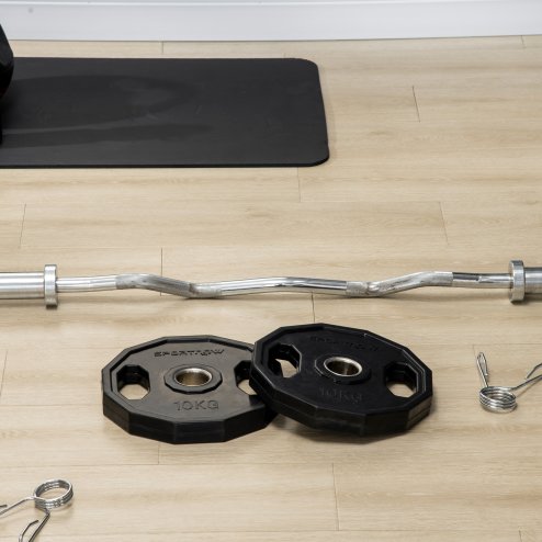 SPORTNOW Olympic Weight Plates Set, Metal and Rubber Bumper Plates Weights Discs with 2