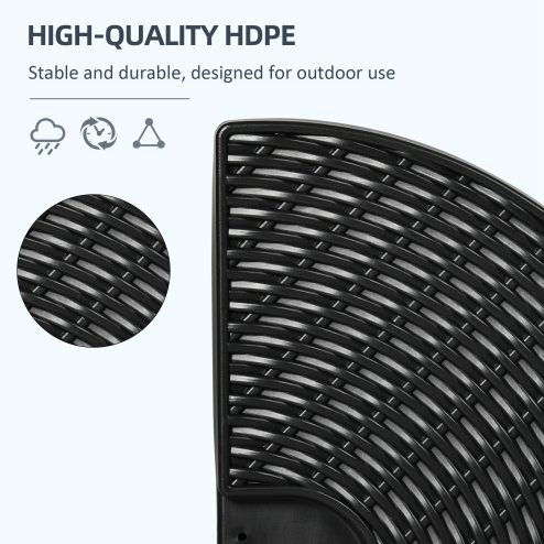 Outsunny 4PCs Parasol Bases, Patio Umbrella Weights for Parasol, Wicker Effect HDPE Water and Sand Filled Garden Umbrella Base with Built-in Handles, Black