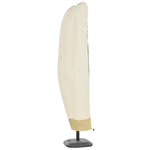 Outsunny Parasol Cover, 600D Oxford Cantilever Umbrella Cover Fit for 2-4m Parasol, Banana Umbrella Protector with Zipper for Outdoor Garden, Patio, White
