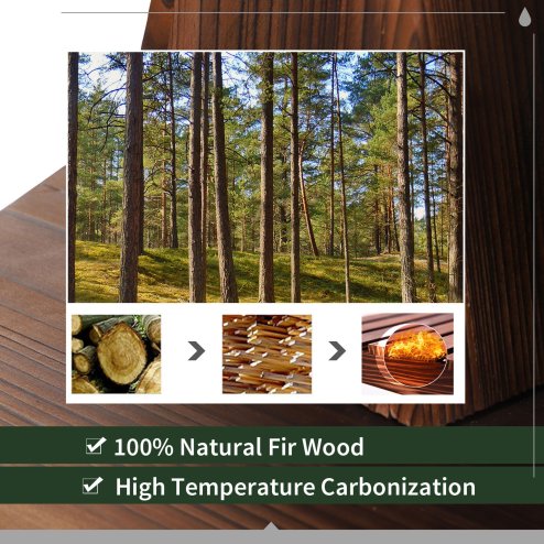 Outsunny Wooden 2-Tier Barrel Water Fountain with Pump Freestanding Cascading Feature Self Contained Water Pump Garden Decoration