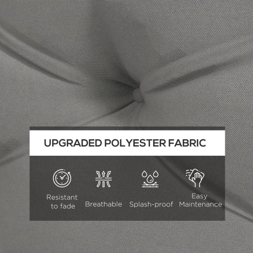 Outsunny 2 Seater Outdoor Seat Cushions Back Cushion for Pallet, Water Repellent Seat Pads, Light Grey