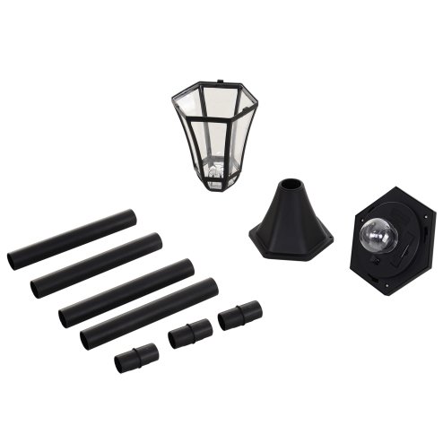 Outsunny 2 PCS 1.3M Garden Solar Lamp Post Lights Solar Powered LED Lantern Patio Pathway Walkway Outdoor Water-Resist Auto Switch 6 Hours Black