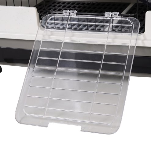 PawHut 4-Level Small Animal Cage, Indoor Bunny House, for Ferrets, Chinchillas w/ Wheels, Slide-Out Tray, Black, 81 x 52.5 x 114 cm