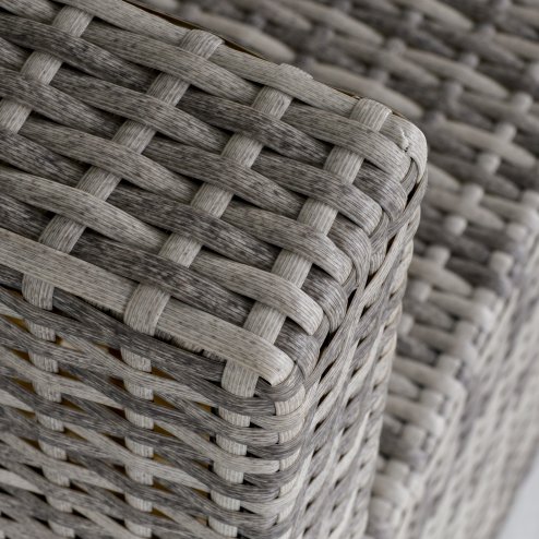 Outsunny Armless Rattan Garden Chair, Outdoor Rattan Chair with Cushions, PE Wicker Garden Furniture with Steel Frame, Adjustable Footpads for Garden, Terrace, Light Grey