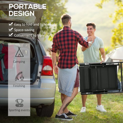 Outsunny Set of 2 Patio Folding Chairs with Adjustable Back, Aluminium Dining Chairs with Breathable Mesh Fabric Padded Seat and Backrest, Headrest for Outdoor Garden Lawn, Black