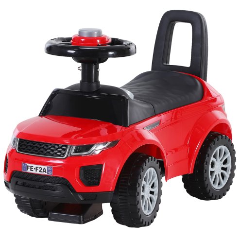 HOMCOM 3-in-1 Ride On Car Foot To Floor Slider Toddler w/ Horn Steering Wheel NO POWER Manual Under Seat Storage Safe Design for 1-3 Year Old Red Image