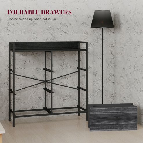 HOMCOM Bedroom Chest of Drawers, Fabric Dresser with 6 Drawers, Storage Organiser Unit with Open Shelf and Metal Frame for Living Room, Entryway