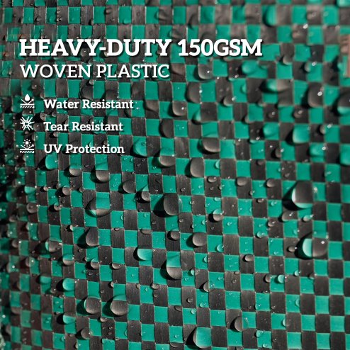 Outsunny Garden Waste Bags, 272L x 3 Heavy Duty Garden Bags, Foldable and Reusable Waste Sacks with Handles for Loading Leaf, Trash, Debris, Green