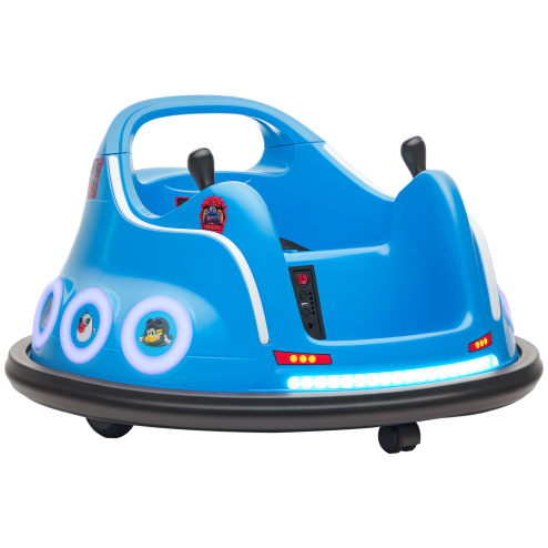 AIYAPLAY Angry Bird Licensed 12V Kids Bumper Car, 360 Rotation Waltzer Car with Joysticks, Remote Control, Music USB LED Lights, for 3-5 Years Old - Blue