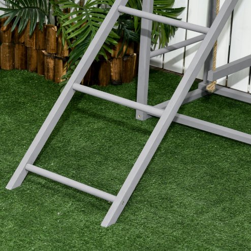 PawHut Chicken Activity Play with Swing Set, Wooden Chicken Coop Accessory with Multiple Chicken Perches & Hen Ladder for 3-4 Chickens, Grey