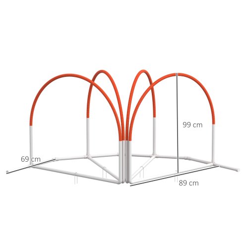 PawHut Dog Agility Equipment Set, Dog Agility Training Equipment for Dogs with Oxford Carry Bag, 4 PCS Weave Poles, Dog Obstacle Course, Pet Outdoor Games, Orange
