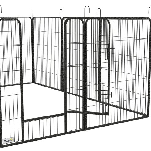 PawHut Dog Pen 12 Panels Puppy Pen Heavy Duty Pet Playpen for Indoor Outdoor for Dogs, Rabbits, Ducks 100cm High