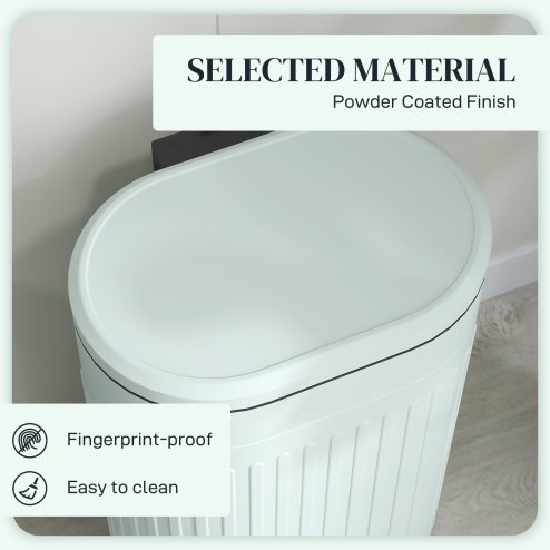 HOMCOM 30 Litre Pedal Bin, Fingerprint Proof Kitchen Bin with Soft-close Lid, Metal Rubbish Bin with Foot Pedal and Removable Inner Bucket