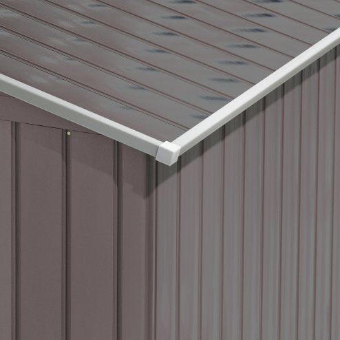 Outsunny 7 x 4ft Metal Garden Shed, Outdoor Storage Tool House with Ventilation Slots, Foundation Kit and Lockable Double Doors, Grey