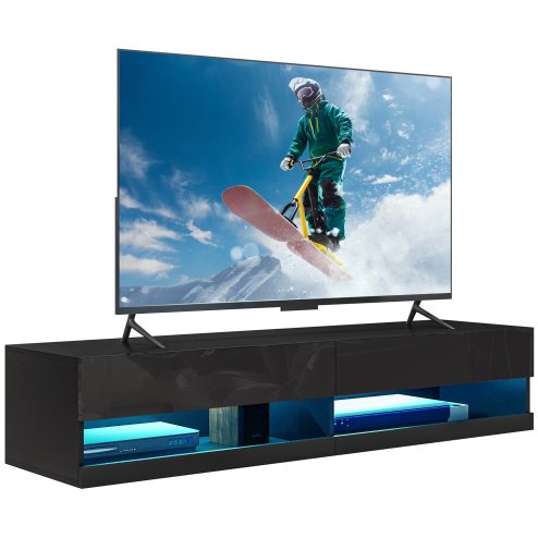 HOMCOM Floating TV Unit, Wall Mounted TV Cabinet for TVs up to 65 Image