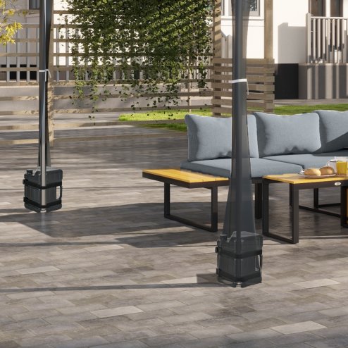 Outsunny 4PCs Gazebo Weights for Pop up Canopy Tent, HDPE Water or Sand Filled Weights for Gazebo Legs, with Built-in Handles and Secure Straps, 52KG