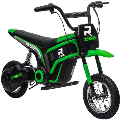 HOMCOM 24V Electric Go Kart for Kids, Drifting Ride-On Racing Go Kart with Slow Start, Music, Horn Honking and Safety Belt, for 8-12 Years Old, Green Image