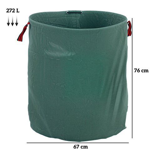 Outsunny Garden Waste Bags, 272L x 3 Heavy Duty Garden Bags, Foldable and Reusable Waste Sacks with Handles for Loading Leaf, Trash, Debris, Green