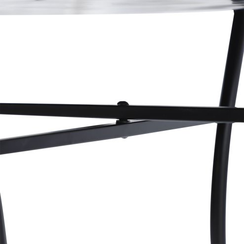 Outsunny 60 cm Mosaic Garden Table, Small Round Outdoor Side Table with Ceramic Top, Plant Stand for Patio, Balcony, Orange and White