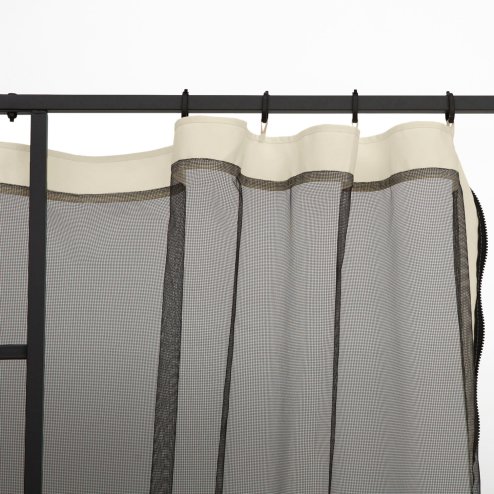 Outsunny fit 10x10ft Gazebo Universal Replacement Mosquito Netting for Patio Gazebos and Canopy Tents with Zippers for 3(m) x 3(m) Gazebo, (Sidewall Only) Beige