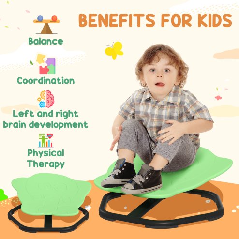 AIYAPLAY Sensory Spinning Chair, Kids Swivel Chair for Coordination, Balance, Green