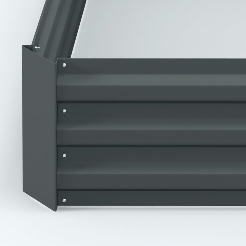 Outsunny Set of 2 291L Raised Garden Bed, Elevated Planter Box with Galvanised Steel Frame for Growing Flowers, Herbs, 100 x 100 x 30 cm, Dark Grey