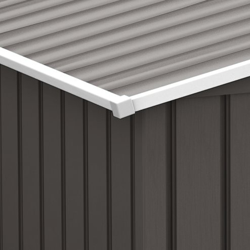 Outsunny 9 x 6ft Metal Garden Shed, Outdoor Storage Tool House with Ventilation Slots, Foundation Kit and Lockable Double Doors, Grey