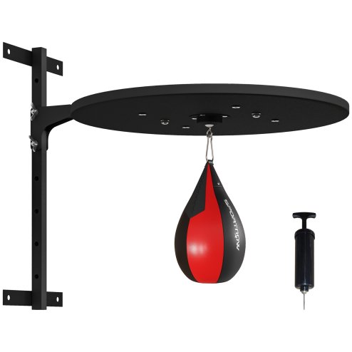 SPORTNOW Wall Mounted Speedball Platform, Height Adjustable Speed Bag Boxing with 360 Degree Swivel for Home Fitness