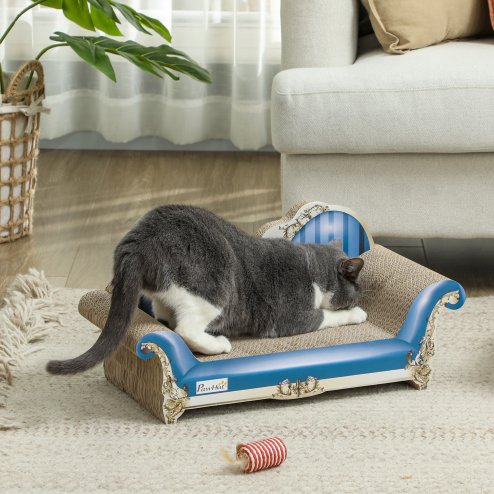 PawHut Cat Scratcher, 2-in-1 Cat Scratching Board with Catnip, Cardboard Lounge for Indoor Cats