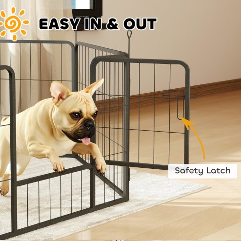 PawHut Dog Pen 6 Panels Puppy Pen Heavy Duty Pet Playpen for Indoor Outdoor for Dogs, Rabbits, Ducks 60cm High