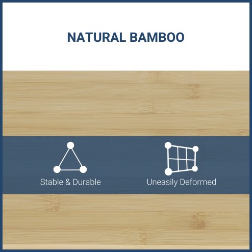 HOMCOM Monitor Riser Laptop PC Plinth Stand TV Computer Desktop Organiser W/ Drawer Bamboo