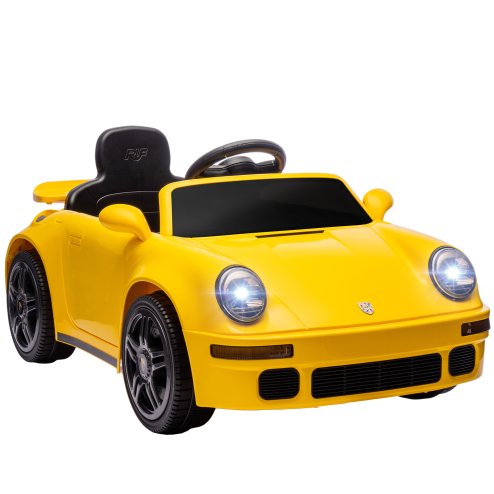 AIYAPLAY Licensed RUF CTR 2017 Electric Car for Kids, Ride On Car 12V Battery Powered Kids Electric Vehicle with Remote Control, Soft Start, MP3 Player, LED Lights, Horn, Yellow