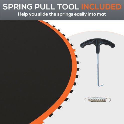 SPORTNOW Trampoline Replacement Mat with Eight Rows of Stitching, Spring Pull Tool, 72 V-Hooks, for 12ft Trampoline, Using 14cm Springs, Trampoline Jumping Mat, Orange