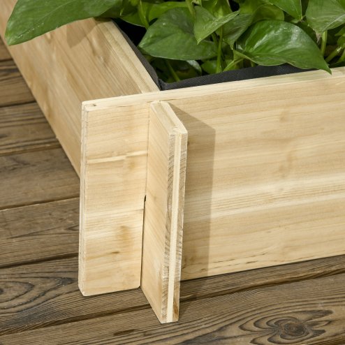 Outsunny 3 Tier Planters with Trellis for Vine Climbing, Wooden Raised Beds for Garden Patio, Outdoor Planter Box for Vegetables, Flowers, Herbs, Natural Tone