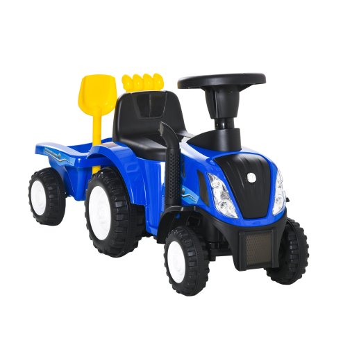 HOMCOM Ride On Tractor Toddler Walker Foot To Floor Slider w/ Horn Storage Steering Wheel for 1-3 Years Old Blue Image