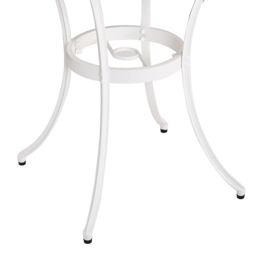 Outsunny 3 Piece Patio Bistro Set for 2, Outdoor Aluminium Garden Table and Chairs with Adjustable Footpads for Balcony, Garden and Patio, White