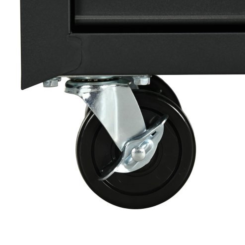 DURHAND 7-Drawer Rolling Tool Chest on Wheels, Lockable Tool Cabinet with Side Handle, Metal Tool Box Trolley for Garage, Workshop, Matte Black